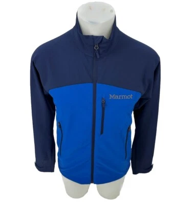 Marmot Men Small Bero Softshell Jacket Windproof True Blue & Arctic Outdoor B103 - Image 1 of 4