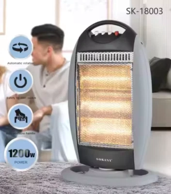 STUFA elettrica ALOGENA QUARZO basso consumo 3 POTENZE  OSCILLANTE 400-800-1200W - Immagine 1 di 4