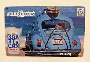 Volkswagen Beetle - Takara Barbican Dry Beer - Vintage Japanese Phone Card - US - Picture 1 of 2