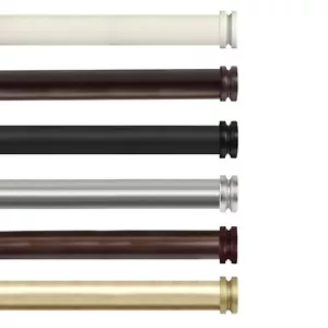 Pancake 1" Curtain Rod Adjustable Drapery Rod 28-240" (5 sizes, 6 colors) - Picture 1 of 13
