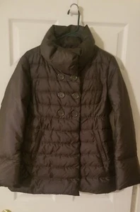 Ann Taylor Loft Down Puffer Black Coat w/snap Closure - size Small - Picture 1 of 2