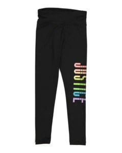 NWT Girl's Size 8 JUSTICE Black Rainbow Glitter Logo Leggings - Picture 1 of 8