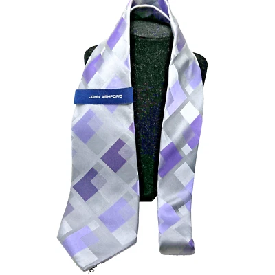John Ashford Tie Building Blocks Geometric Silk Men's Designer Necktie 3.75” W - Image 1 of 3
