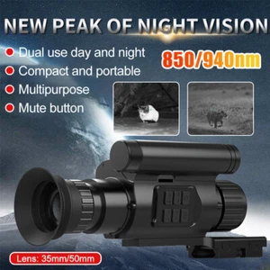 Monocular Night Vision Scope Sight IR Infrared 1080P 850/940nm Hunting Camera UK - Picture 1 of 13