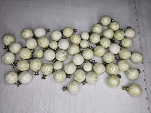 Vintage 53 Green Marbled Ceramic Knobs Mid Century Cabinet Art Deco Hardware Lot - Picture 1 of 20