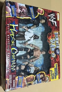 WWE WWF SUMMER SLAM 99 HARDCORE CHAMPIONS FIGURE SET SEALED 1999 JAKKS NIB (F64) - Picture 1 of 4