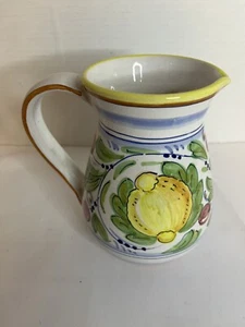 DERUTA SAMBUCO Pitcher Made In Italy. Stamped. Lemons. 6.5X6X3.5 Base. - Picture 1 of 8