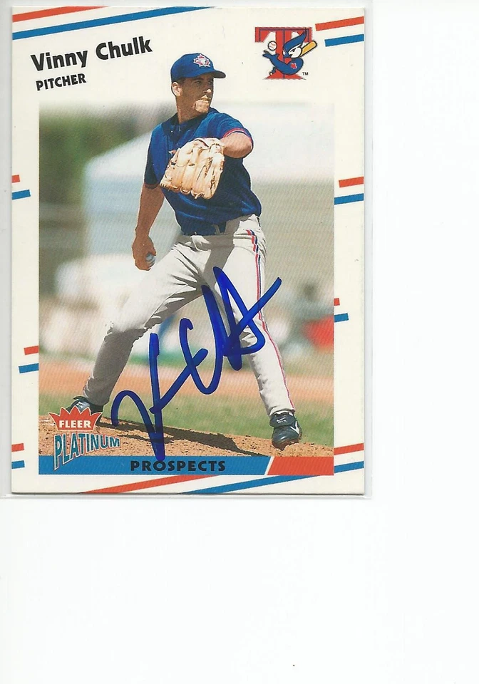 VINNY CHULK Autographed Signed 2003 Fleer Platinum card Toronto Blue Jays COA - Image 1 of 1