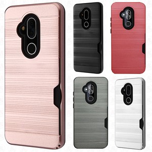 For Alcatel Revvl 2 Plus Brushed Hybrid Protector Card Phone Case Cover