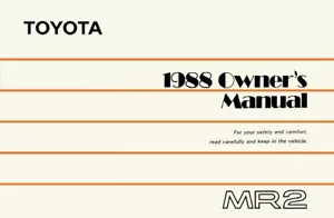 1988 Toyota MR2 Owners Manual User Guide Reference Operator Book Fuses Fluids - Picture 1 of 1