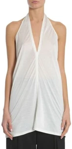 RICK OWENS LILLIES Halter Top T Shirt Light Blue Dinge US 10 / IT 44 NWT $552 - Picture 1 of 11