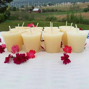 Natural White Beeswax Votive Candles / BULK / Pure Bee Wax / Unscented / Clean🐝 - Picture 1 of 6