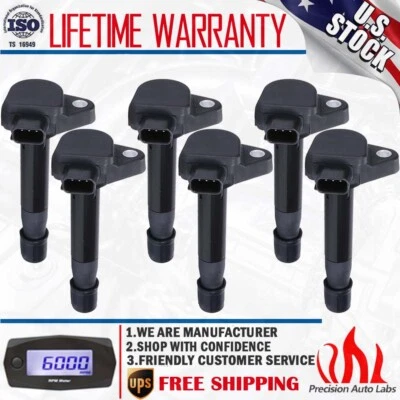 Paquete de 6 bobinas de encendido para Honda Accord Odyssey Acura CL RL TL V6 3,0 L 3,2 L 3,5 L Foto 1 de 4