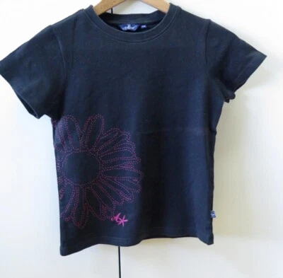 Pretty Black with Pink Flower Print Crop T-shirt from Animal - Size XS - Image 1 of 4