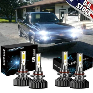 9005 9006 Combo LED Headlight Bulbs Kit for  Silverado1500 2500HD 2001-2006 - Picture 1 of 12