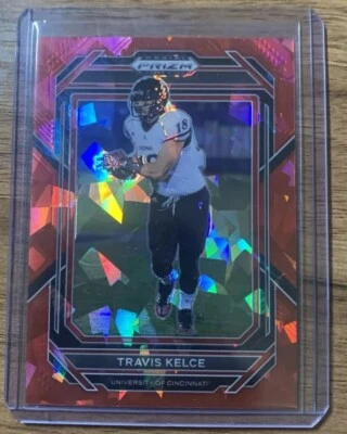2023 Panini Prizm Draft Picks #95 Travis Kelce - Red Cracked Ice Prizm - Image 1 of 2