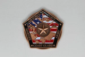 UNITED STATES ARMED FORCES DEFENDING OUR FREEDOM CHALLENGE COIN - Picture 1 of 2