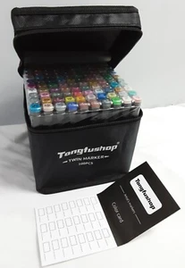 Neu, 100er Set TONGFUSHOP Double Tip Art Marker mit Etui. - Bild 1 von 6