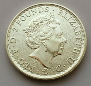 Moneda Gran Bretaña 2017 2 libras 1 oz plata fina Elizabeth II - Imagen 1 de 2