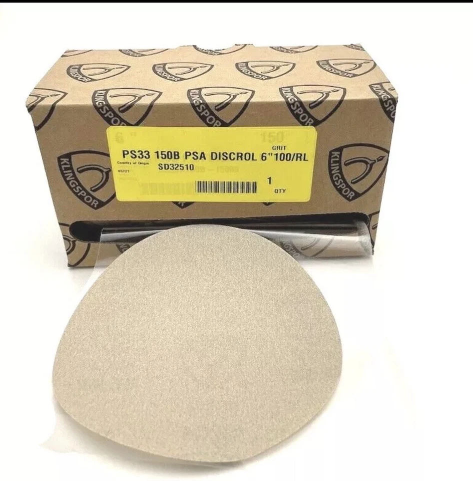 Klingspor's Stearate Aluminum Oxide, PS33, 6"x No Hole, PSA,  100 pk - Image 1 of 1