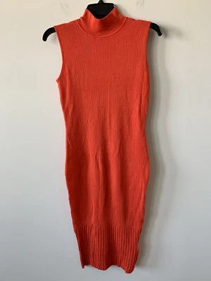 Marciano Guess Gwen Sleeveless Sweater Dress Dark Orange MSRP $138 - Image 1 of 4