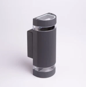 Outdoor Modern Half Cylinder Up & Down Wall Light IP54, Dark Grey - Picture 1 of 3