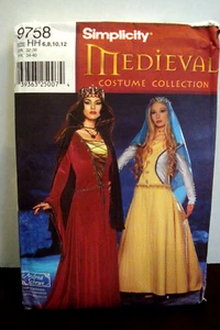 Medieval Costume Collection Pattern  Simplicity  9758 Sz HH 6-12 Uncut - Picture 1 of 2