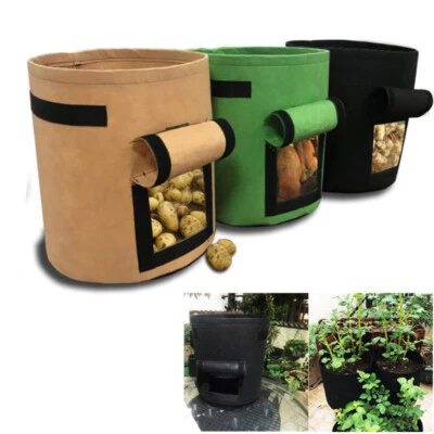 4 7 10 gallon Plant grow Bags pot Veg fruits fabric tomato Potato planting bag