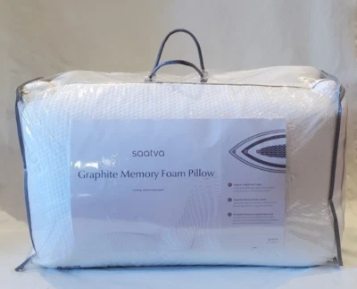 2 SAATVA GRAPHITE INFUSED Memory Foam QUEEN PILLOWS COOLING Standard Loft $290 - Image 1 of 4