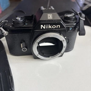 Nikon EM 35mm SLR Film Camera Black Body from Japan - tested and works great - Picture 1 of 7