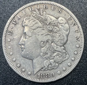 1880-CC Carson City Mint Morgan Silver $1 Dollar VF Very Fine Details Cleaned - Picture 1 of 2