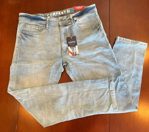 Pantalones de mezclilla Company 81 32x30 para hombre azul lavado claro Stratford calce ajustado elástico premium - Imagen 1 de 12