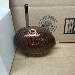 Vintage Murano Art Glass Christmas Ornament ~ Spiral Red Green & Gold! Italy! - Picture 1 of 5