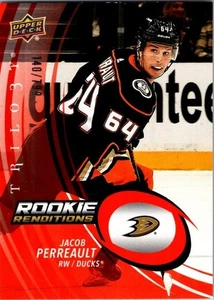 2022-23 Trilogy Rookie Renditions Red /799 RR-18 Jacob Perreault Anaheim Ducks - Picture 1 of 2