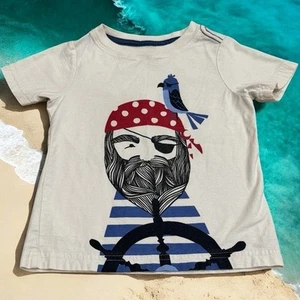 Janie and Jack Pirate and Parrot Summer Vacation Island Basic Tee Size 2-3T - Picture 1 of 6