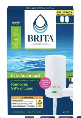 Brita ELite Advanced Faucet Mount Water Filter System White With 2 Filters - Image 1 of 4