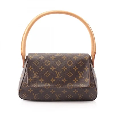 LOUIS VUITTON Mini Bolsa de Mão Looping M51147 Monograma Couro Lona Marrom Usado LV - Imagem 1 de 4