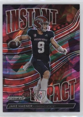 2023 Panini Prizm Draft Picks Instant Impact Red Ice Jake Haener #II-7 Rookie RC - Image 1 of 2