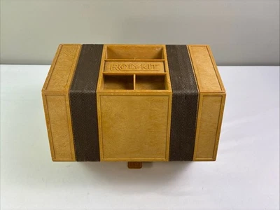 Rolykit Medium Portable Tan Tool Box Organizer Parts Sew Crafts Fishing VTG - Image 1 of 4