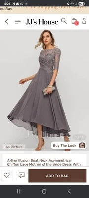 Совершенно новый с ярлыками JJ's дом специальные случаи платье серый с подкладкой встроенный бюстгальтер Sz12 - Изображение 1 из 4