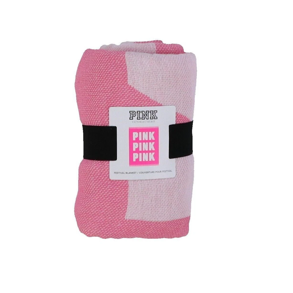 Victoria's Secret Pink Beach Blanket Throw Pool Bed Logo Large Cotton New Nwt - Image 1 of 1