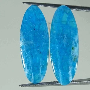 12.40Cts Natural Apatite Pair Oval Cabochon Loose Gemstone - Picture 1 of 5