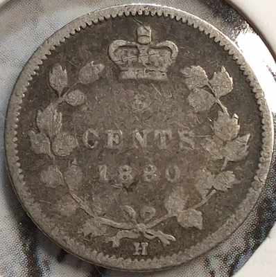 1880H OBV2 CANADIAN 925 SILVER 5 CENT AKA FISH-SCALES. MADE 1858-1921 RARE COINS - Image 1 of 4