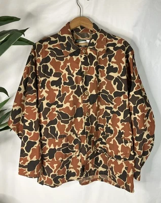 Vintage SafTbak Duck Camo Hunting Shirt 70's 80's Men's XL USA Utility Chore - Image 1 of 4