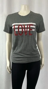 Bella+ Canvas Short Sleeve LOVE Tee Heather Gray T-Shirt Size XS - Picture 1 of 3