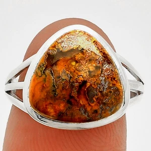 Anillo Natural Raro Cady Mountain Ágata 925 Plata Esterlina s.8 Joyería R-1006 - Imagen 1 de 5