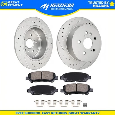 Rear Disc Brake Rotors Brake Pads Kit for 2008 - 2014 Toyota Highlander 31507 - Image 1 of 3