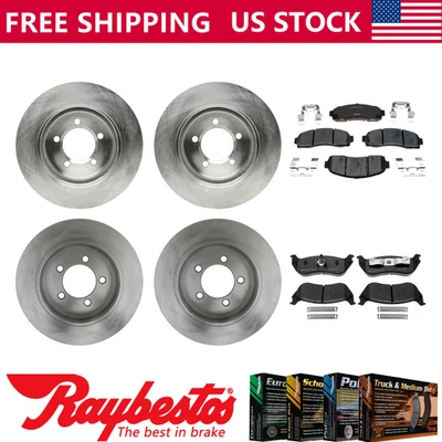 Rotores de freno delanteros traseros y pastillas de freno de cerámica para Ford Explorer 2004-2005 Foto 1 de 4