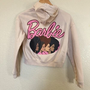 Barbie Cropped Hoodie Pink Beige Damen Small Full Zip Diversity Black Empower - Bild 1 von 6