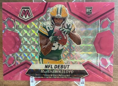 2024 Panini Mosaic MarShawn Lloyd Pink Neon Prizm Rookie NFL Debut /10 - Image 1 of 4